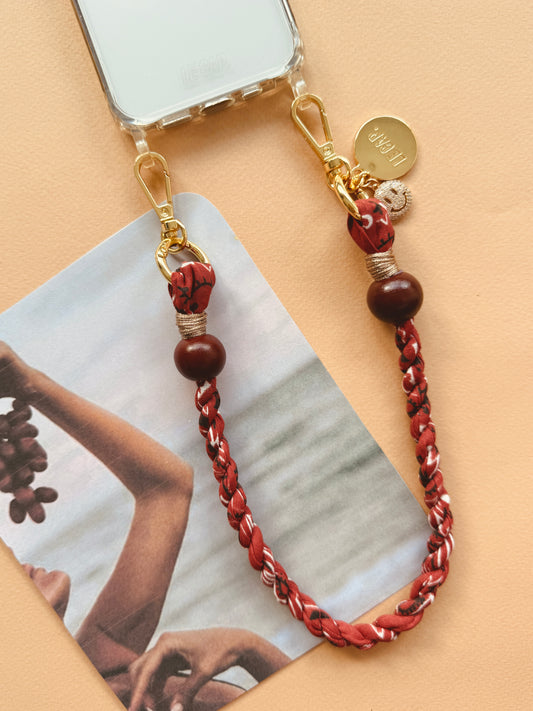 Terracotta Bandana Wristy Phone Strap
