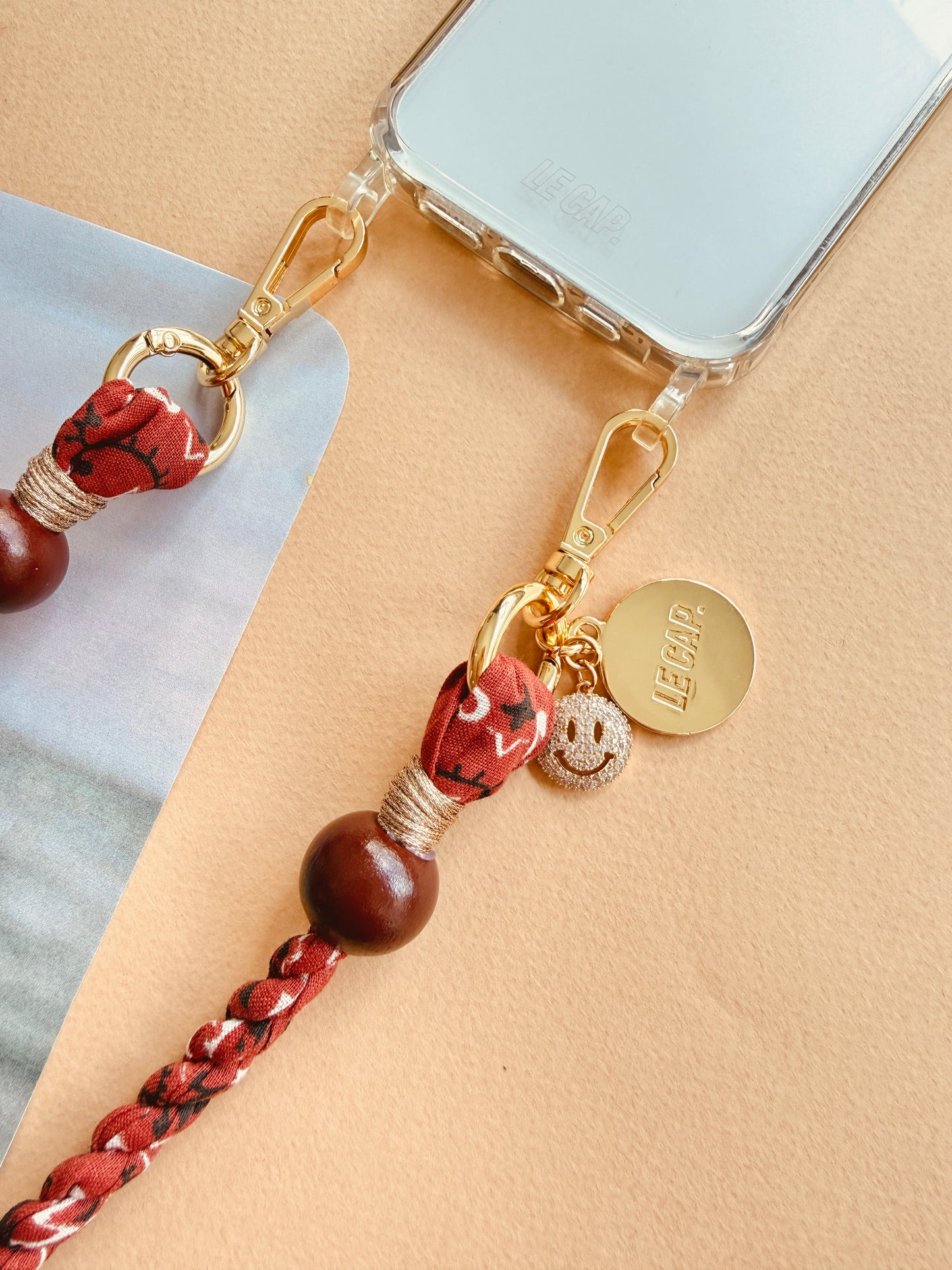 Terracotta Bandana Wristy Phone Strap