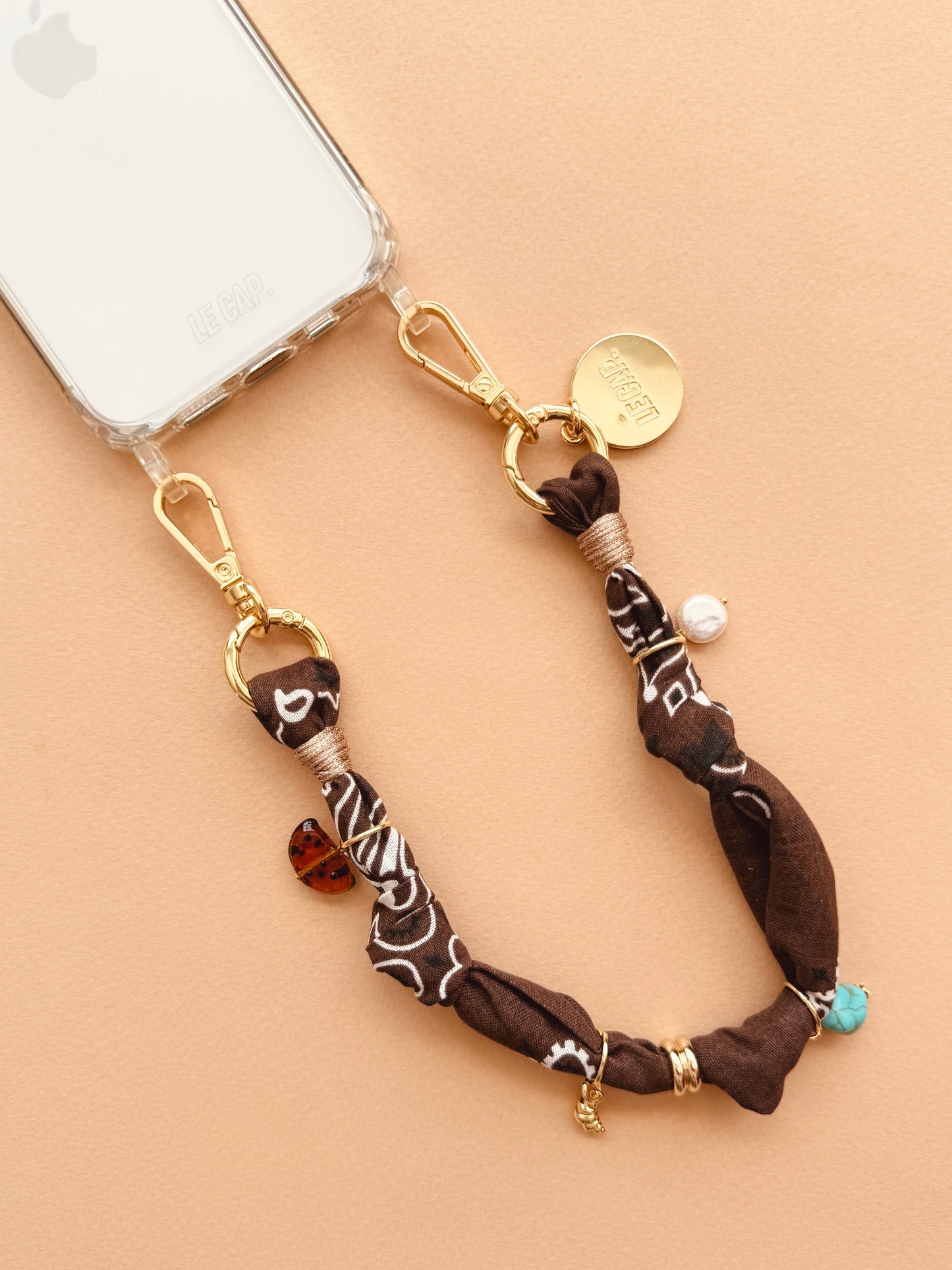 Chocolate Bandana Charm Wristy Phone Strap