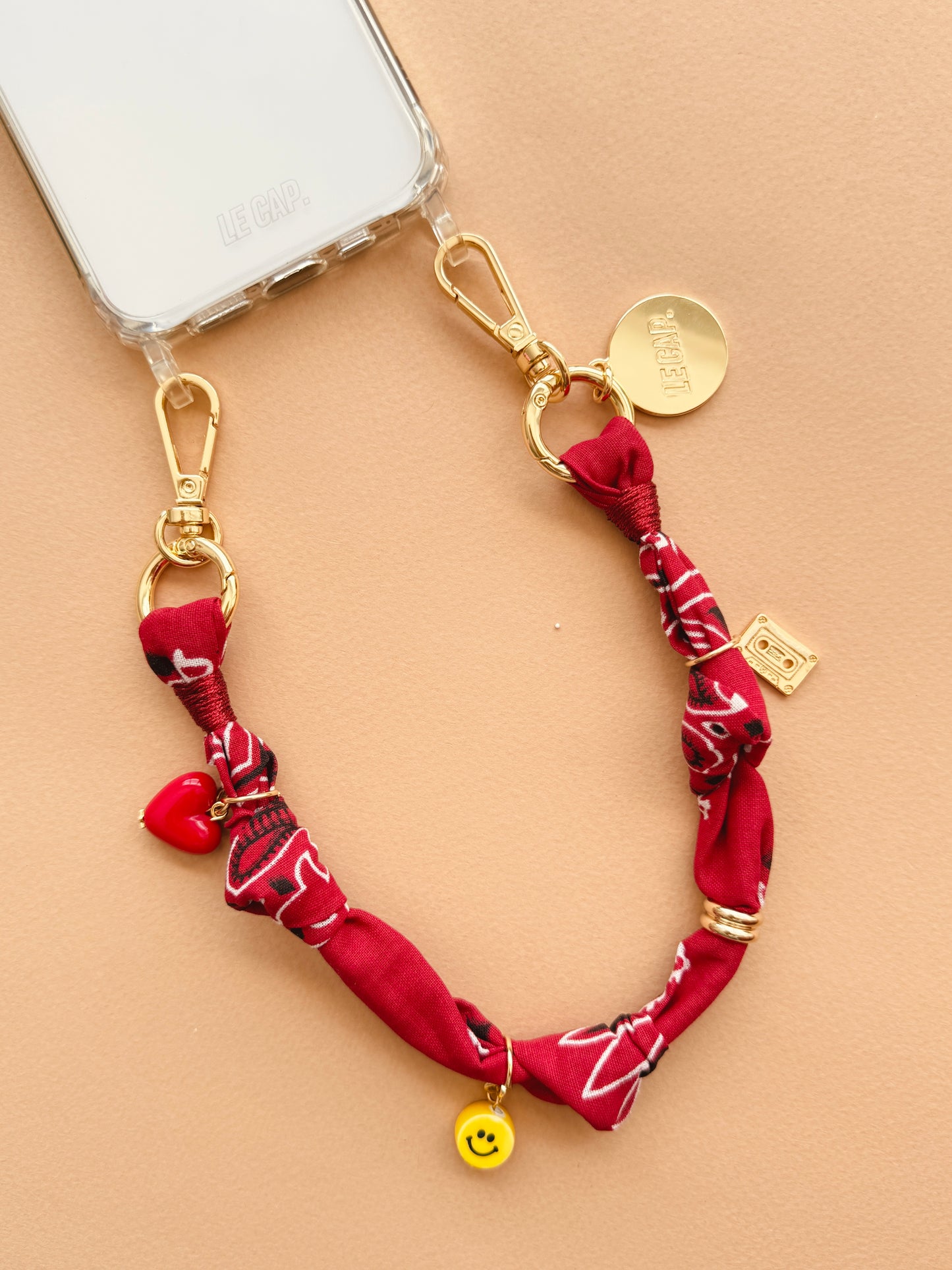 Red Bandana Charm Wristy Phone Strap