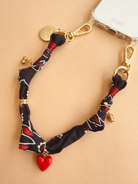 Wristy Phone Strap - Navy/Red Bandana