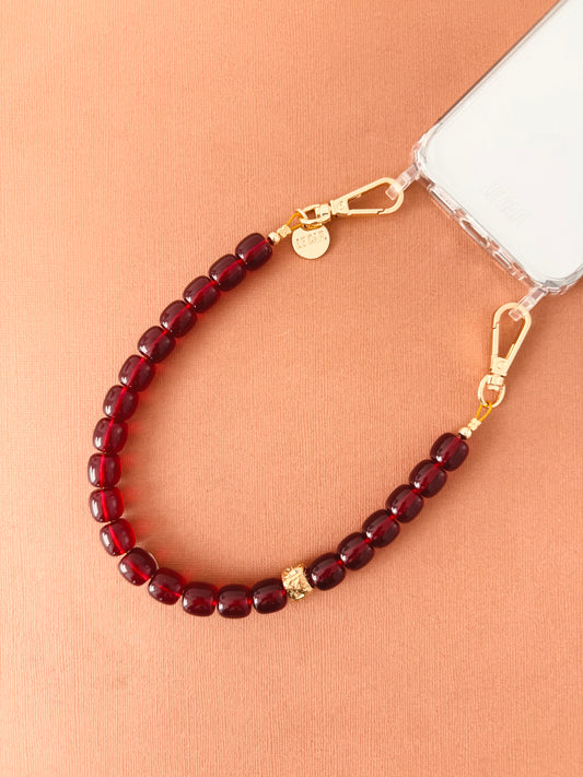 Bead Wristy Phone Strap - Pinot