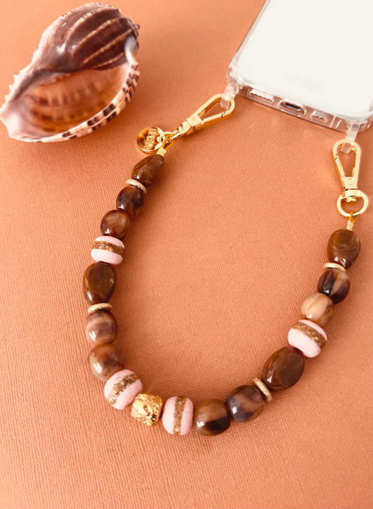 Bead Wristy Phone Strap - Bedrock Blush