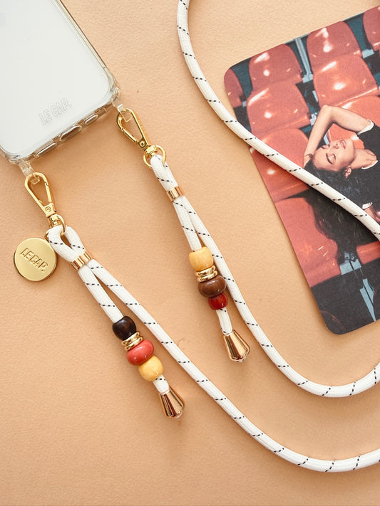 Arosa | White Black Crossbody Cord Strap