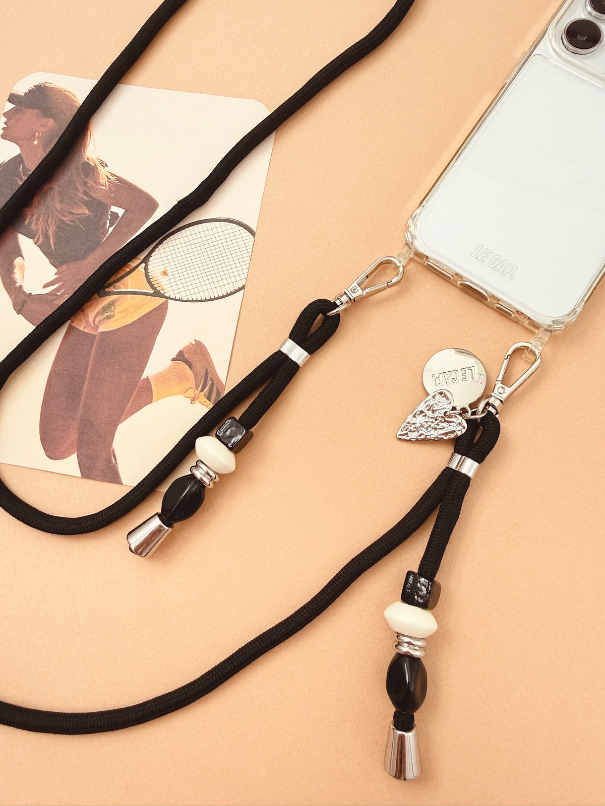 Nova | Black & Silver Crossbody Cord Strap