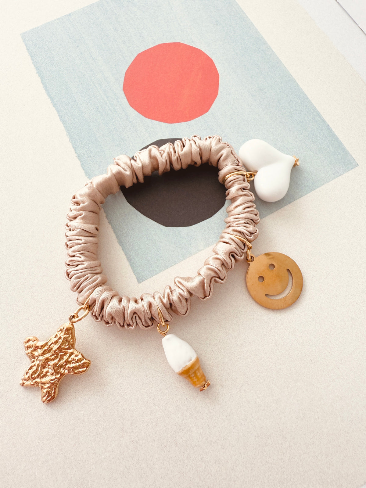 Charmie Silk Scrunchie - Latte