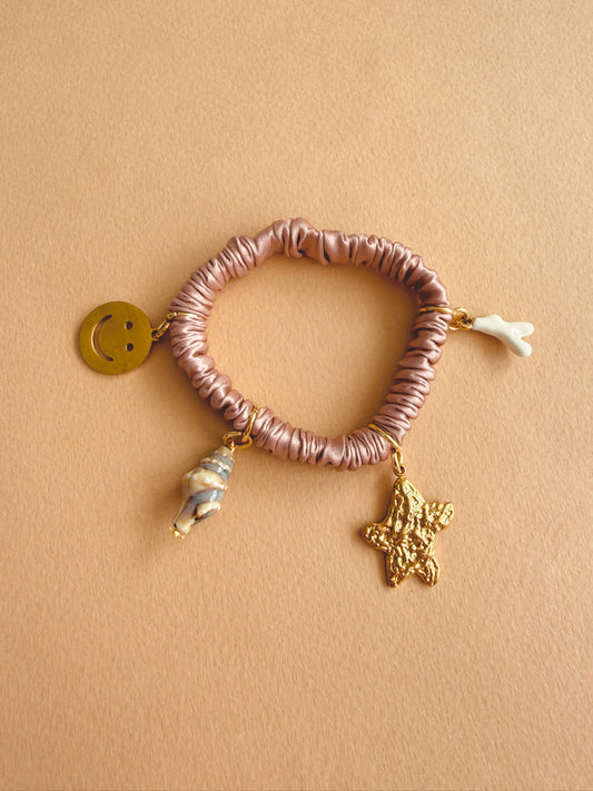 Charmie Silk Scrunchie - Latte