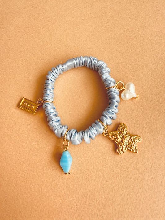 Charmie Silk Scrunchie - Sky Blue