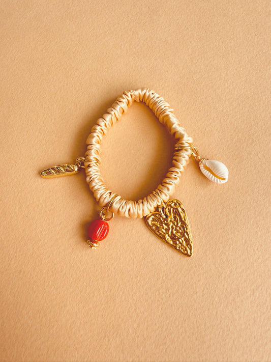 Charmie Silk Scrunchie - Apricot Gold