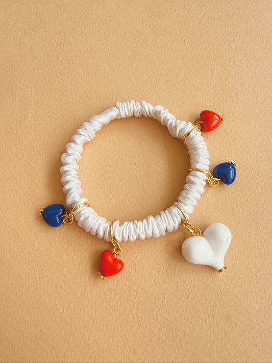 Charmie Silk Scrunchie - Crisp White