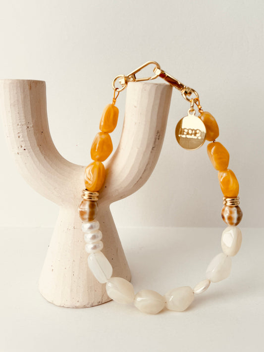 Beaded Wristy Strap - Butter Cream