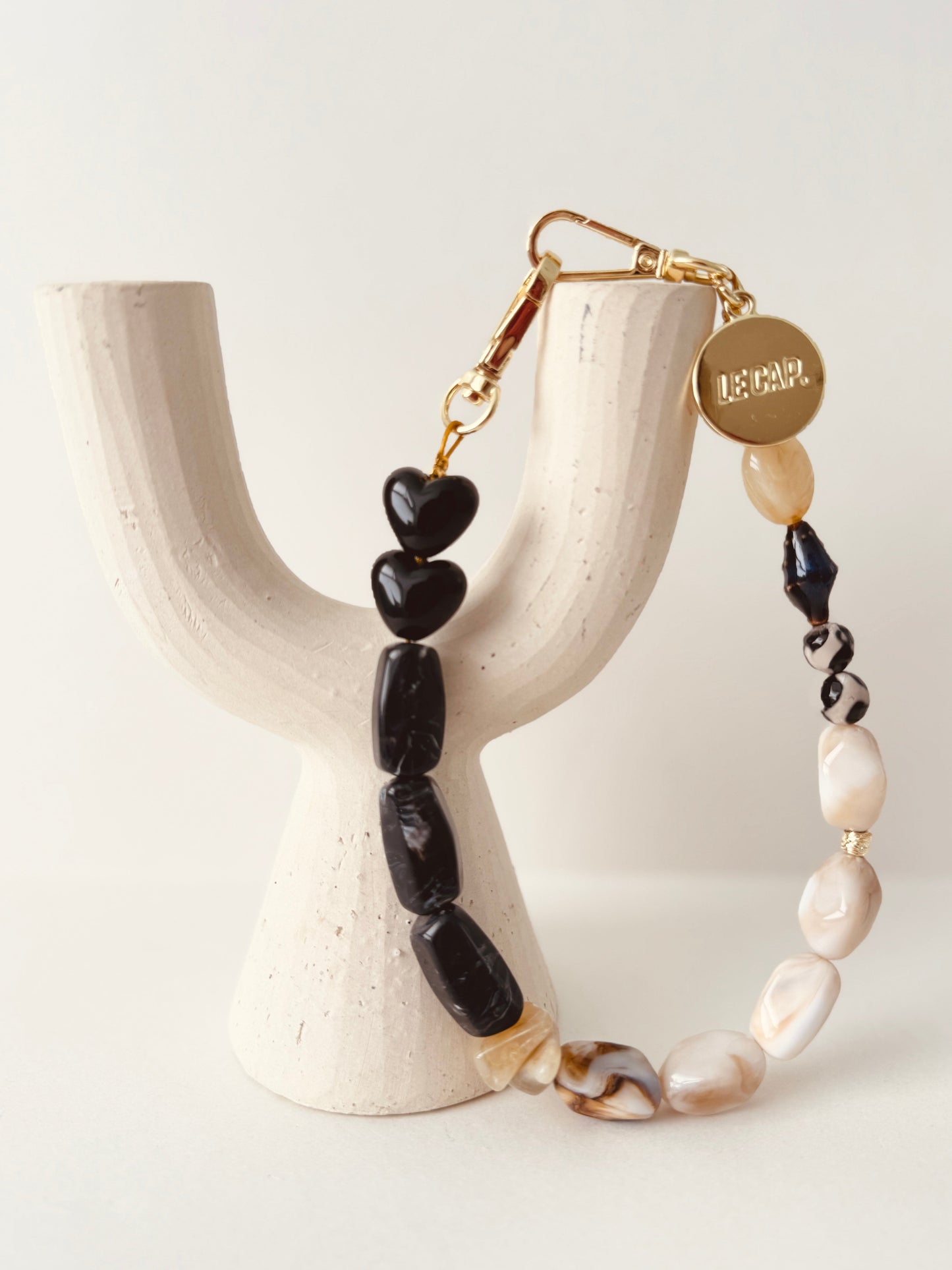 Salt & Pepper Beaded Wristy Phone Strap