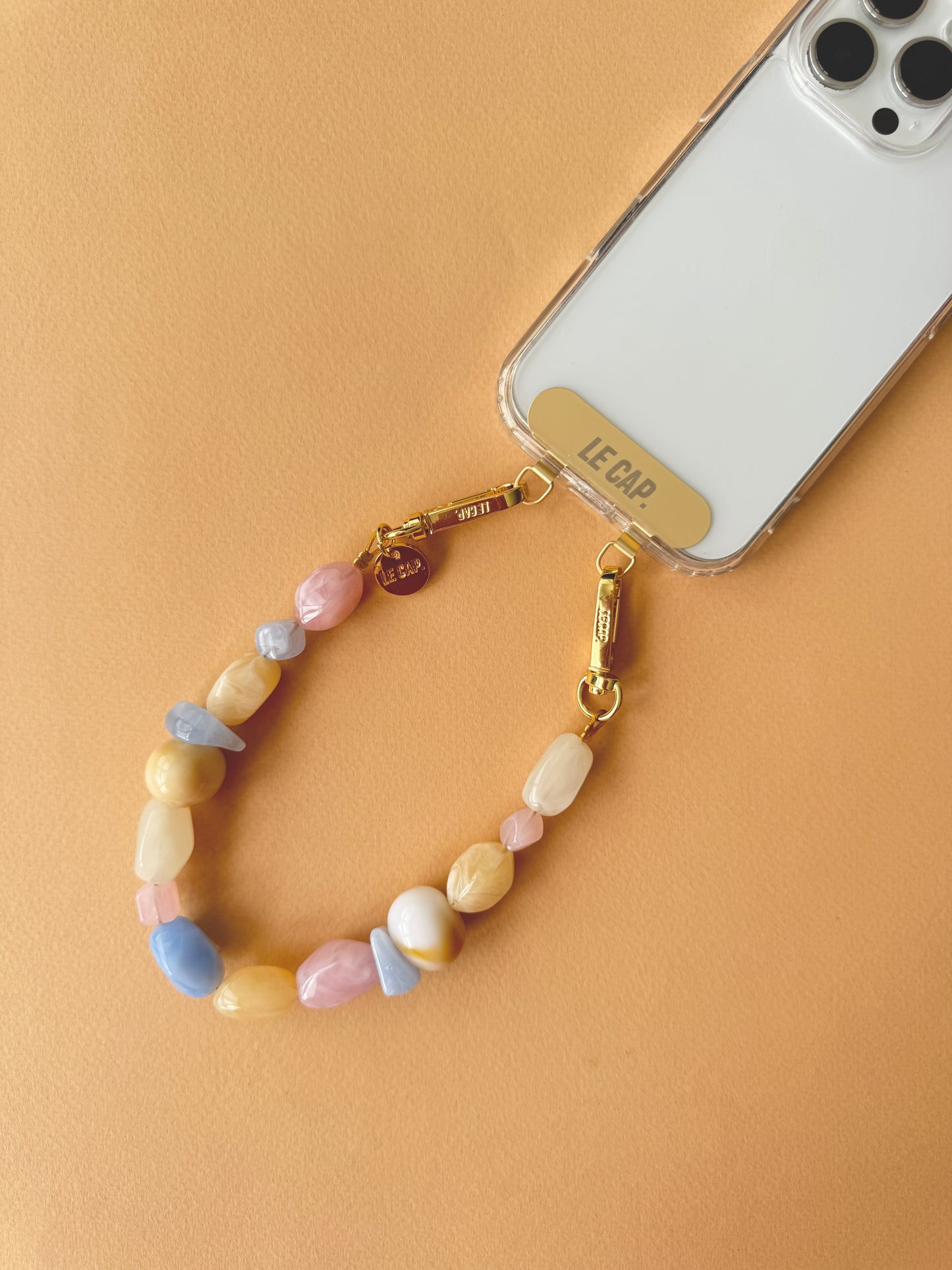 Desert Milk Beaded Wristy Phone Strap