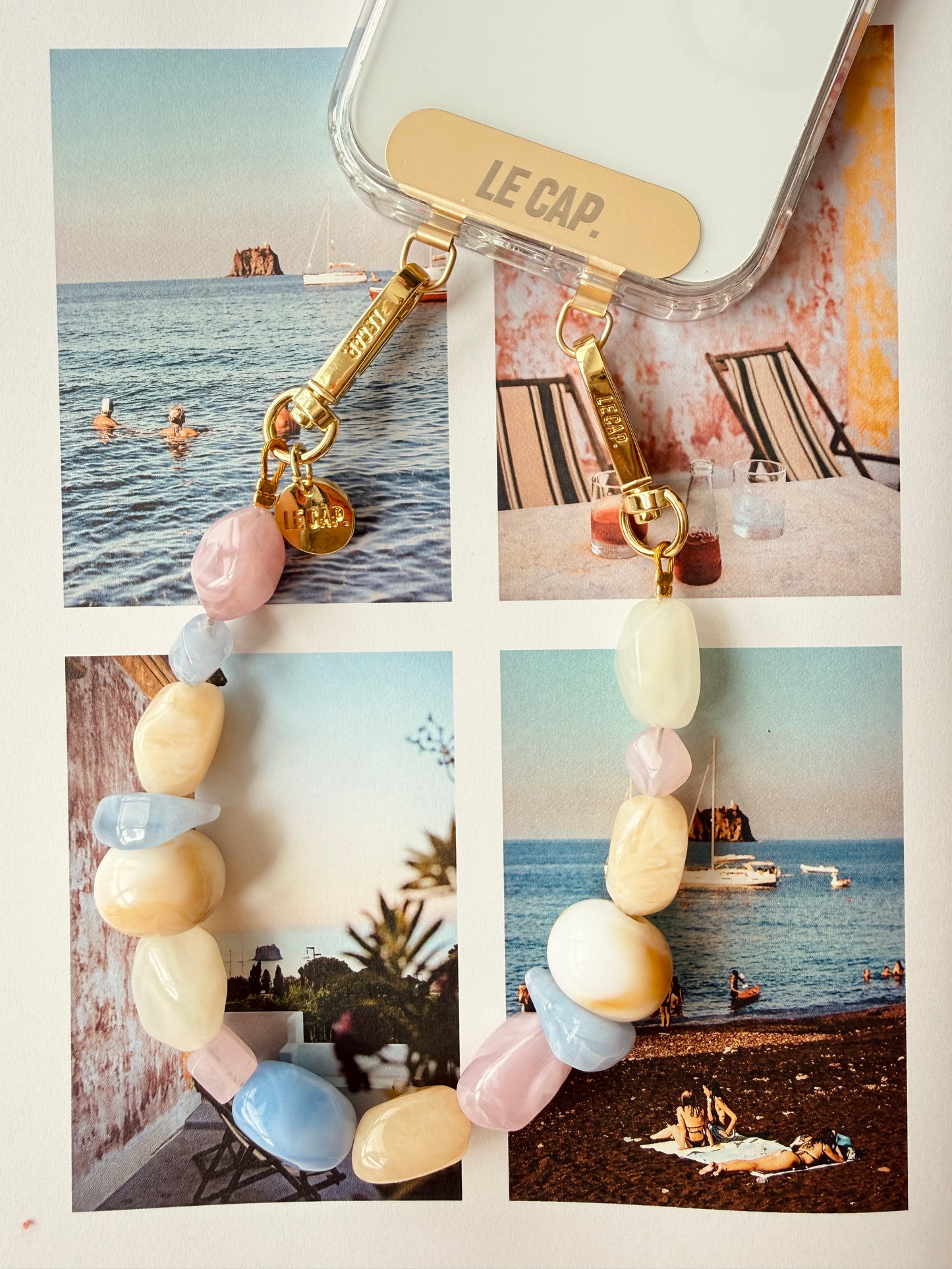 Desert Milk Beaded Wristy Phone Strap