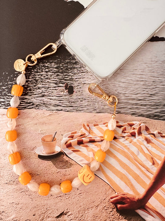 Beaded Wristy Phone Strap - Lemon Drop