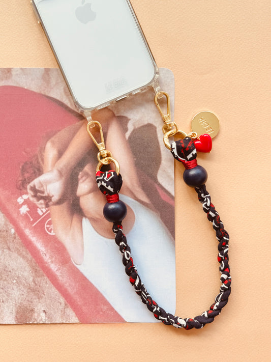 Navy/Red Bandana Wristy Phone Strap