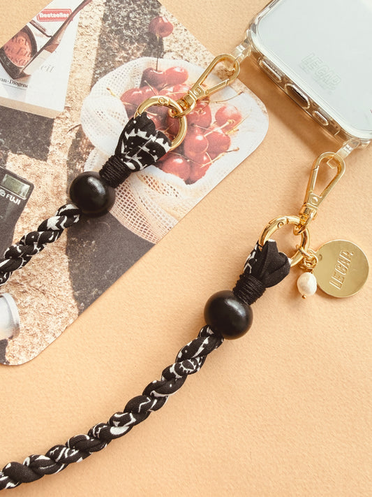 Black Bandana Wristy Phone Strap