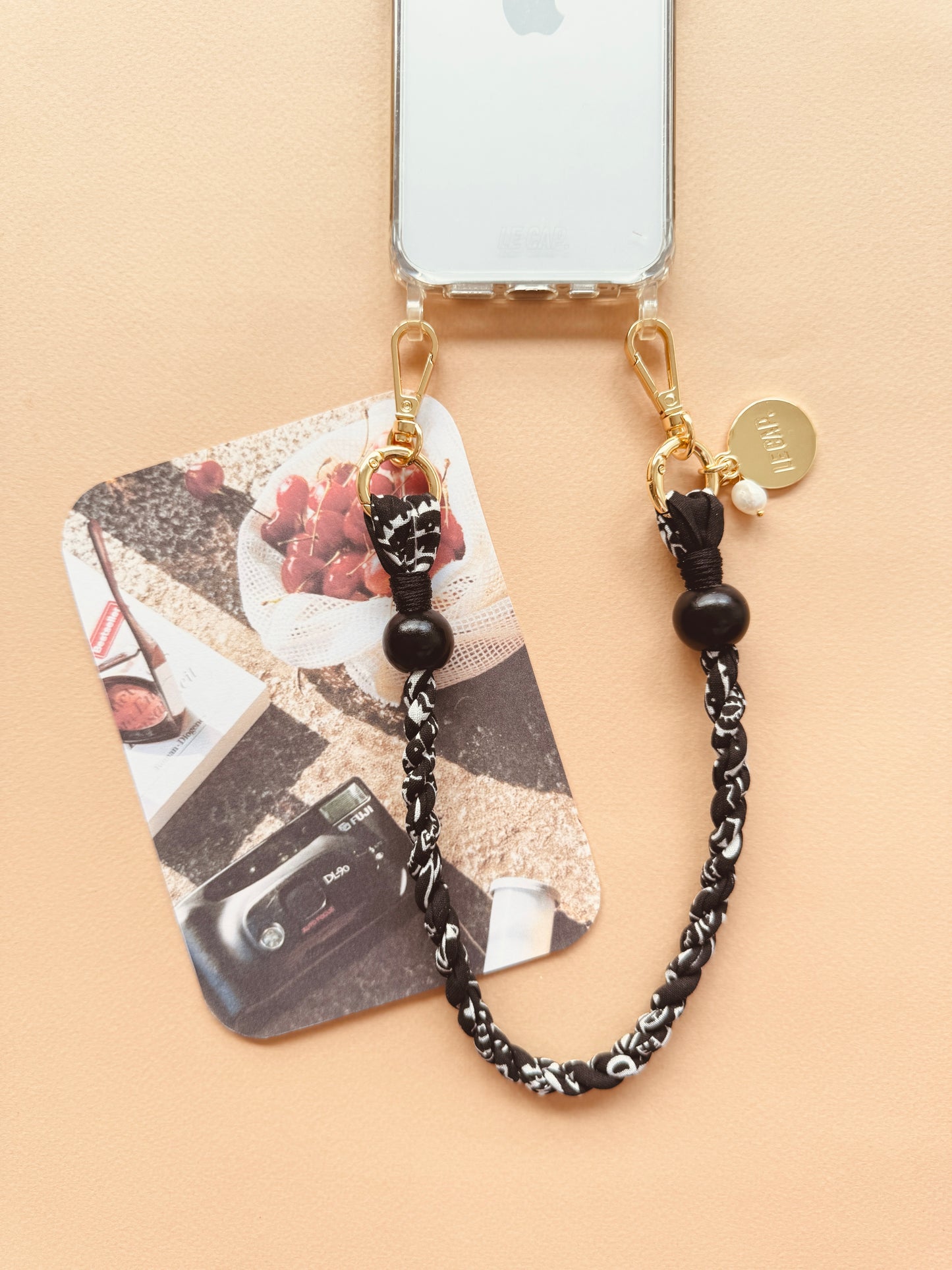 Black Bandana Wristy Phone Strap
