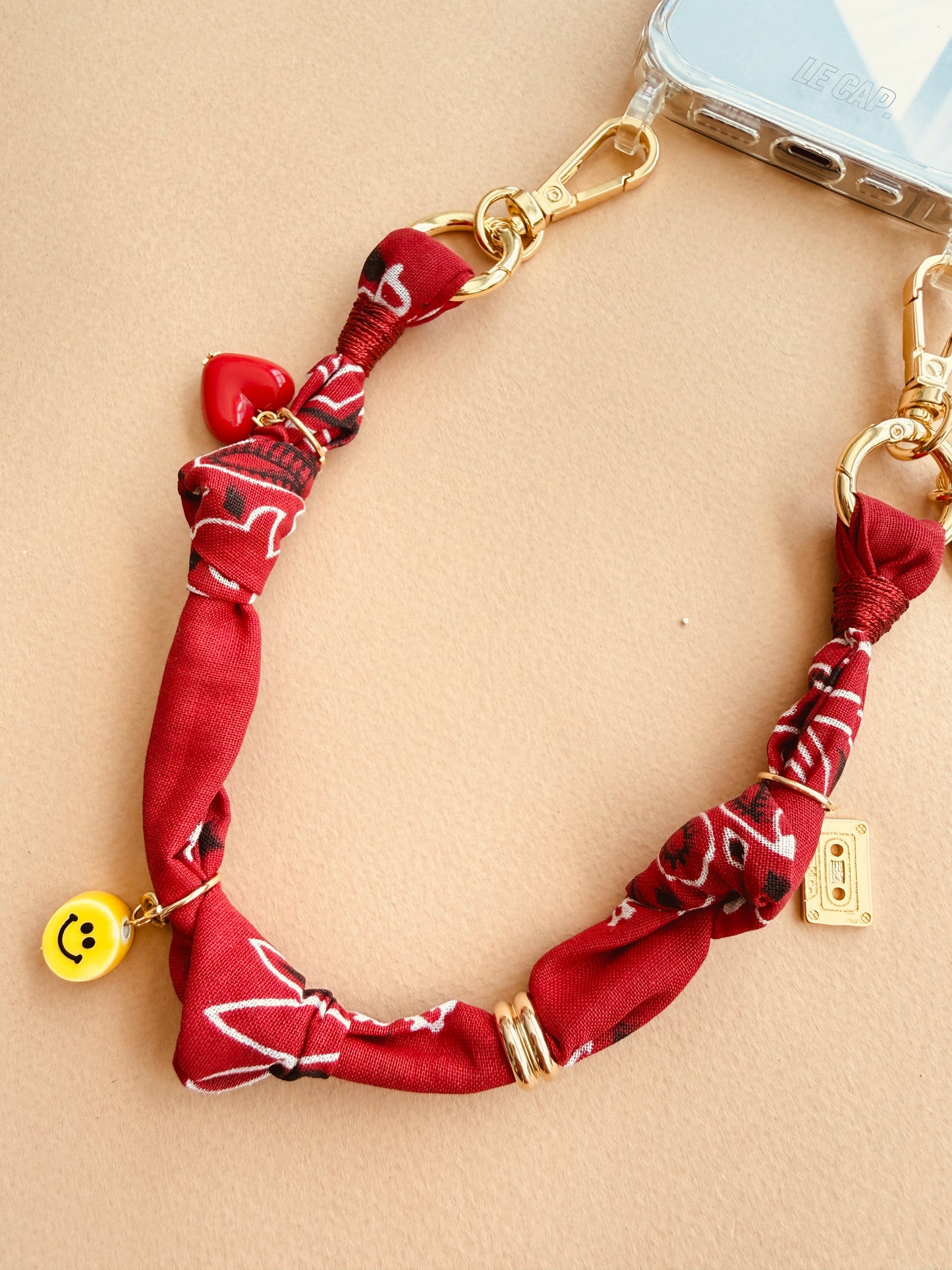 Wristy Phone Strap - Red Bandana