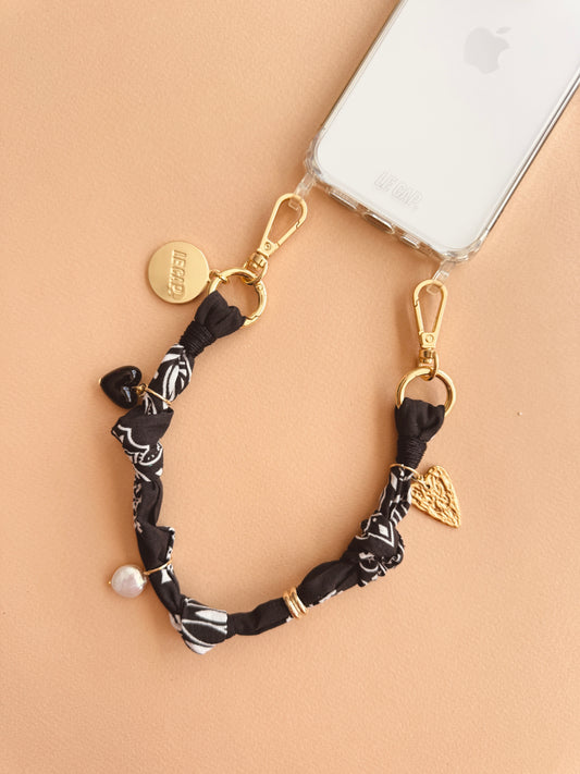 Wristy Phone Strap - Black Bandana