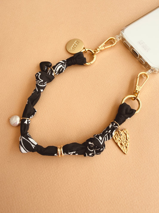 Wristy Phone Strap - Black Bandana