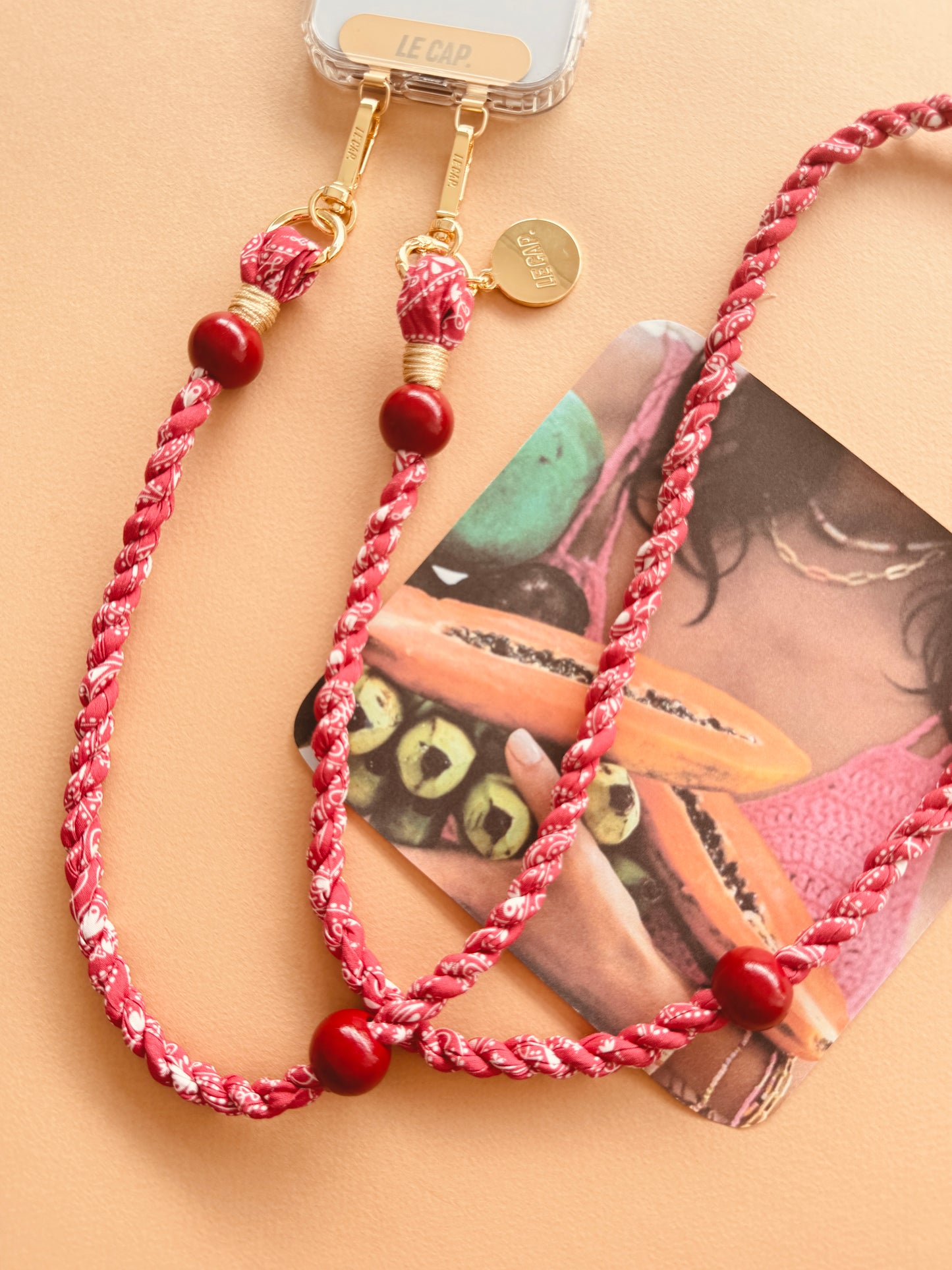 Red Bandana Crossbody Phone Strap