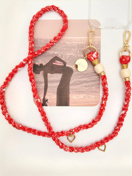 Tangerine Bandana Crossbody Phone Strap