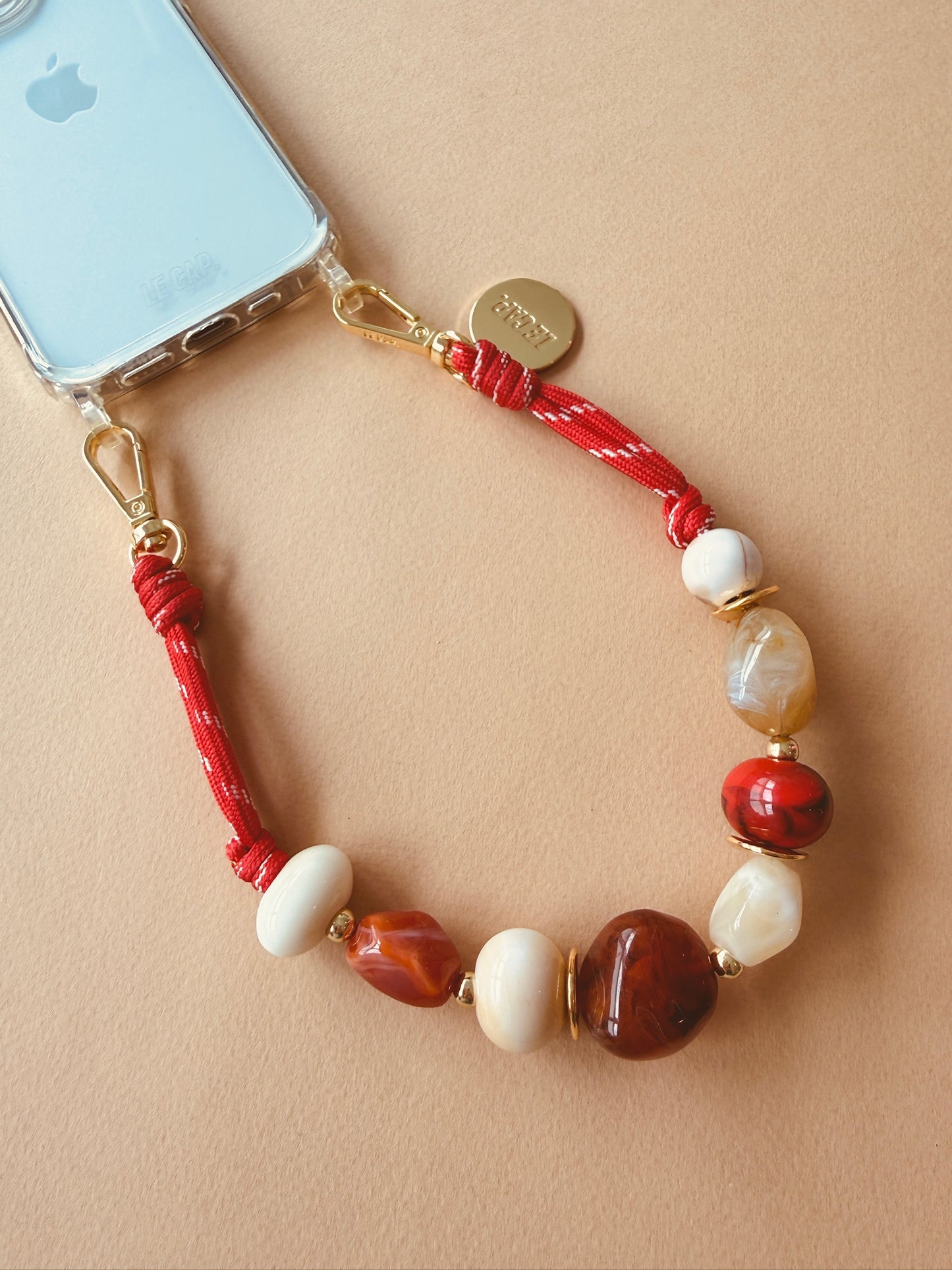 Cherrywood Paracord Beaded Wrist Strap