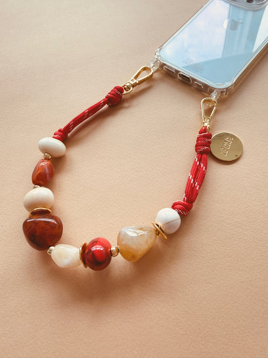 Cherrywood Paracord Beaded Wrist Strap