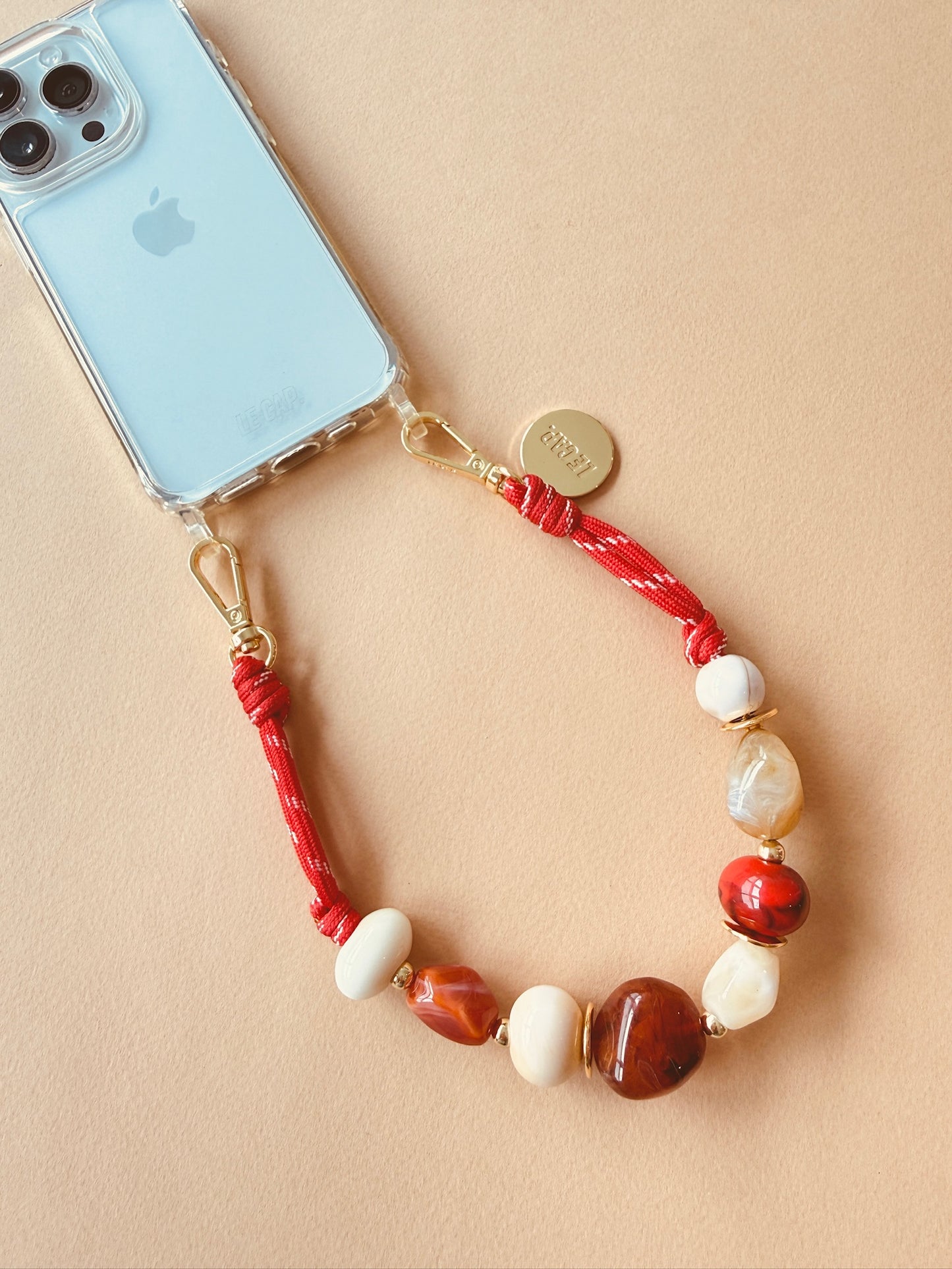 Cherrywood Paracord Beaded Wrist Strap
