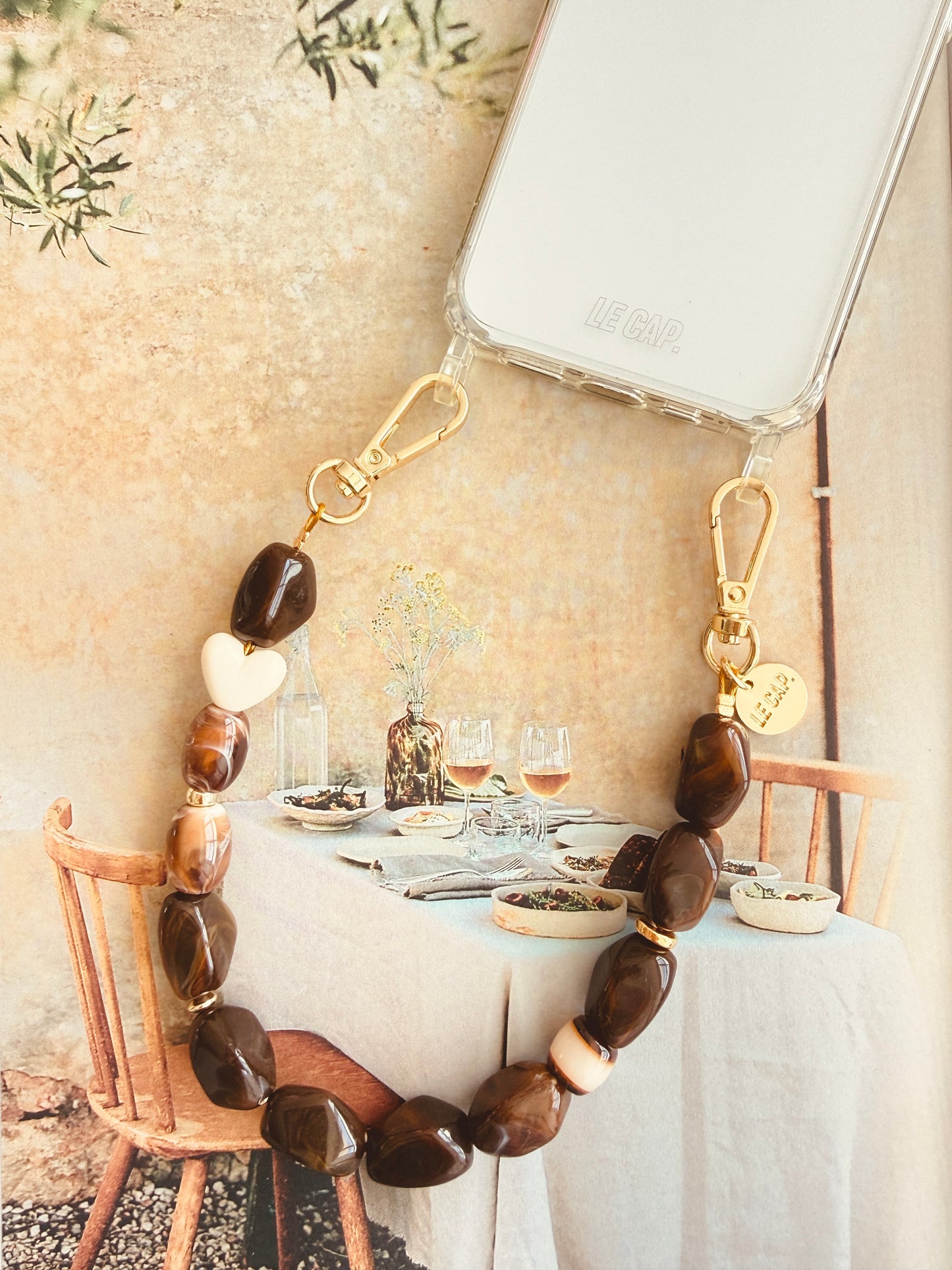 Tan Lines Beaded Wristy Phone Strap