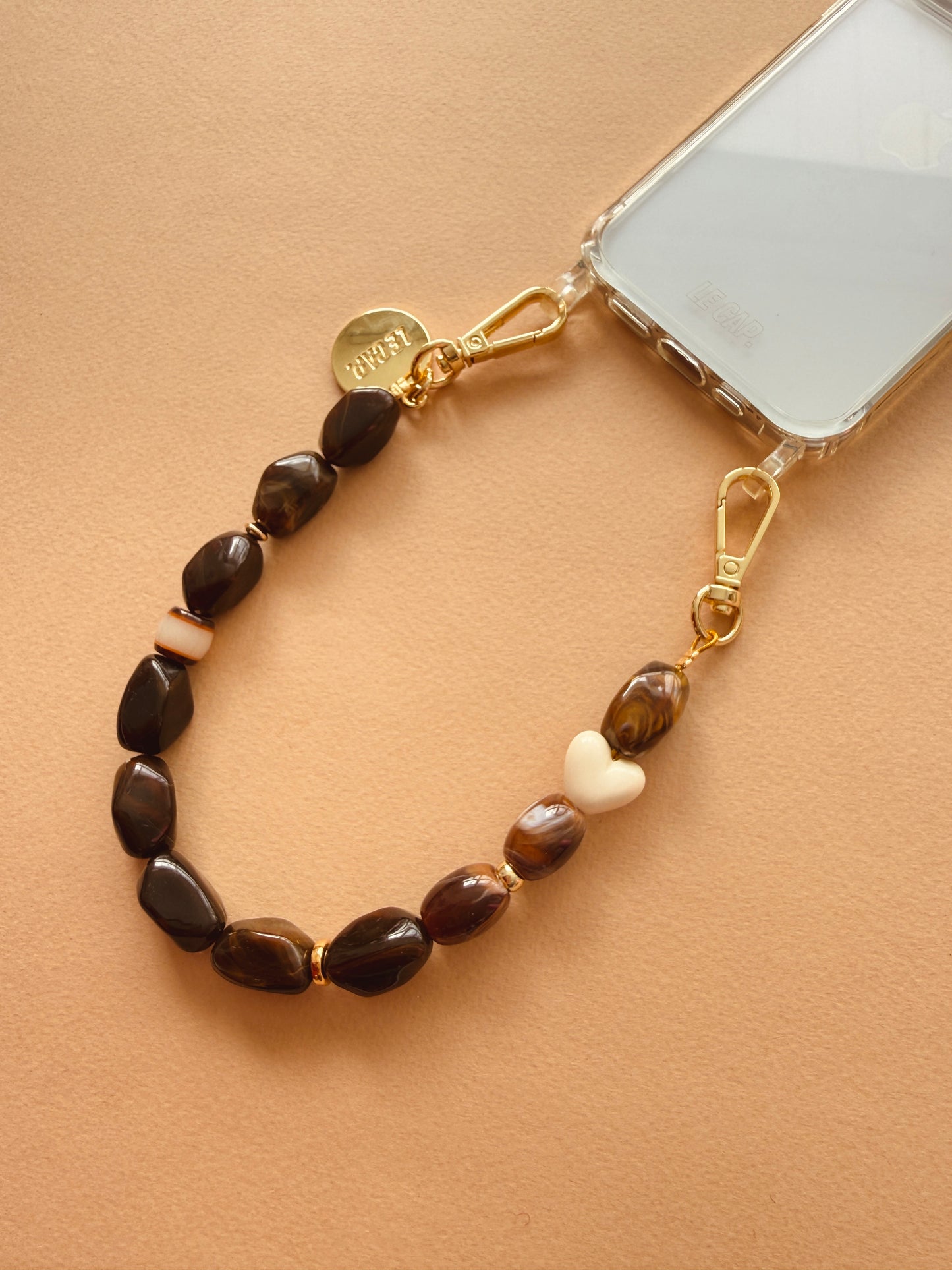 Tan Lines Beaded Wristy Phone Strap