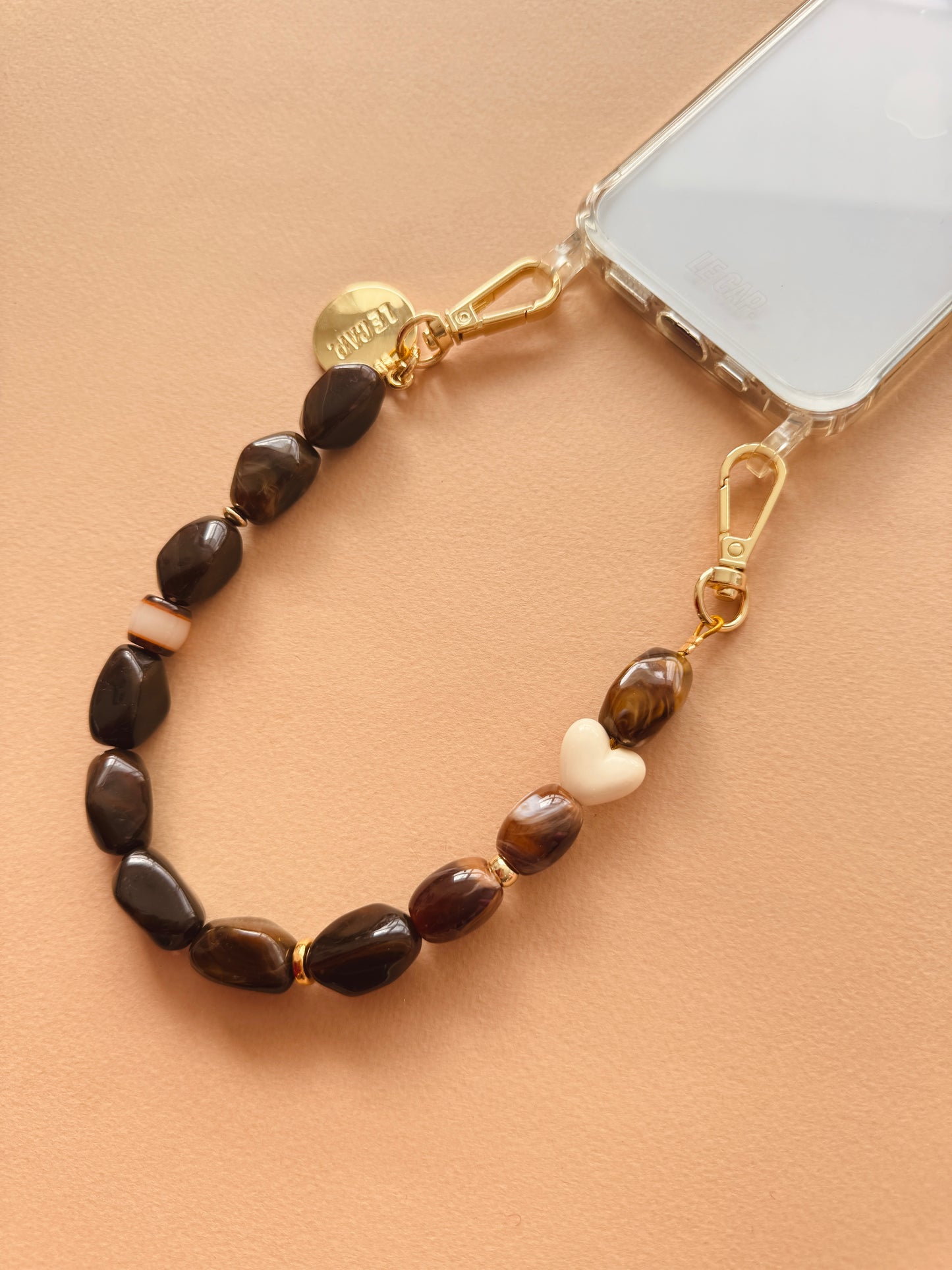 Tan Lines Beaded Wristy Phone Strap