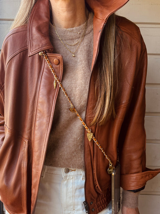 Caramel Charm Chain Crossbody Phone Strap