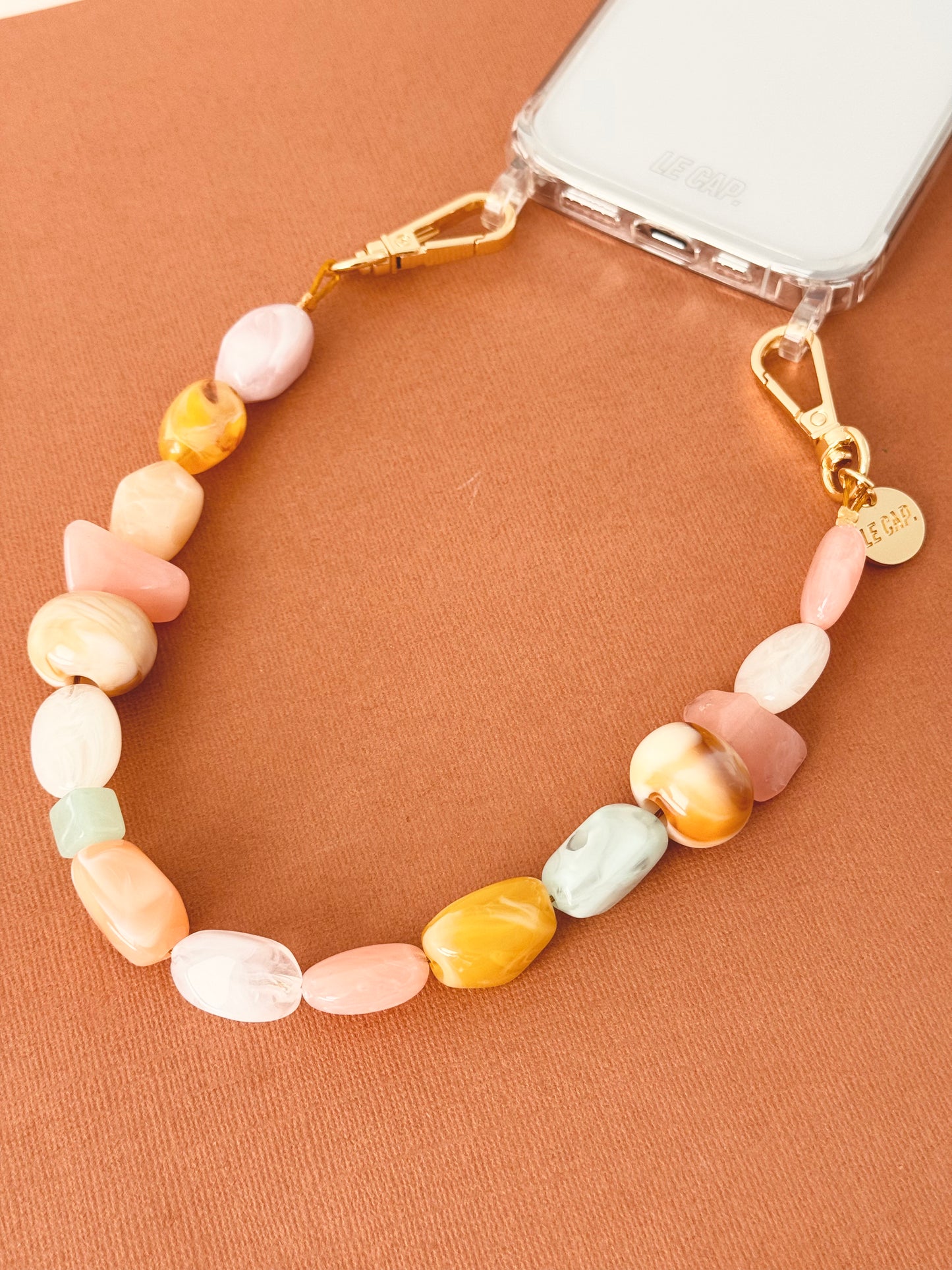 Bead Wristy Phone Strap - Desert Milk
