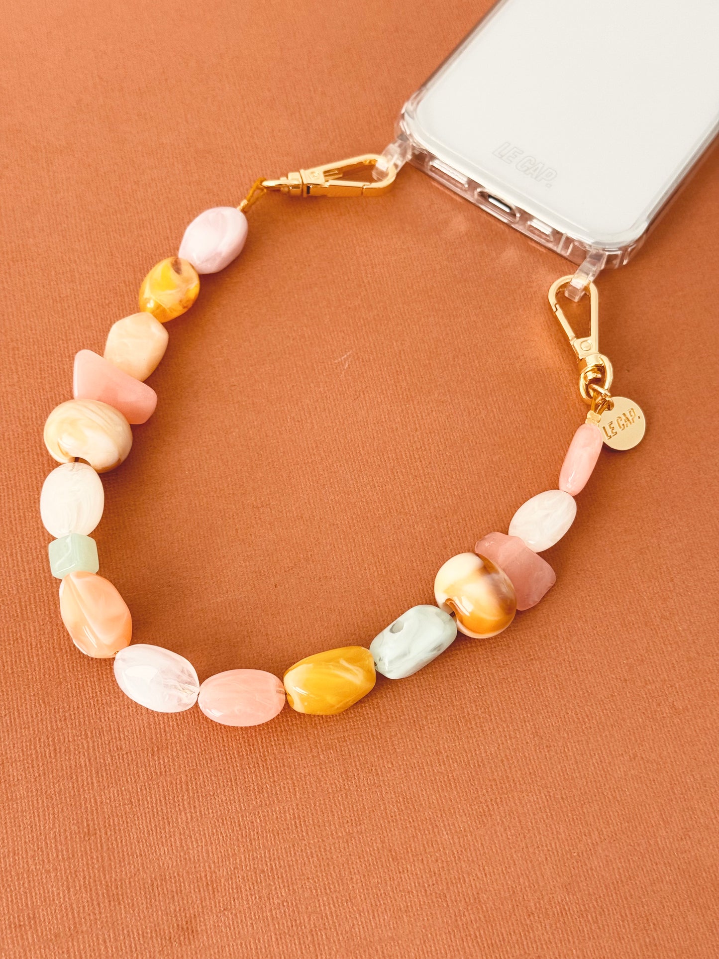 Bead Wristy Phone Strap - Desert Milk