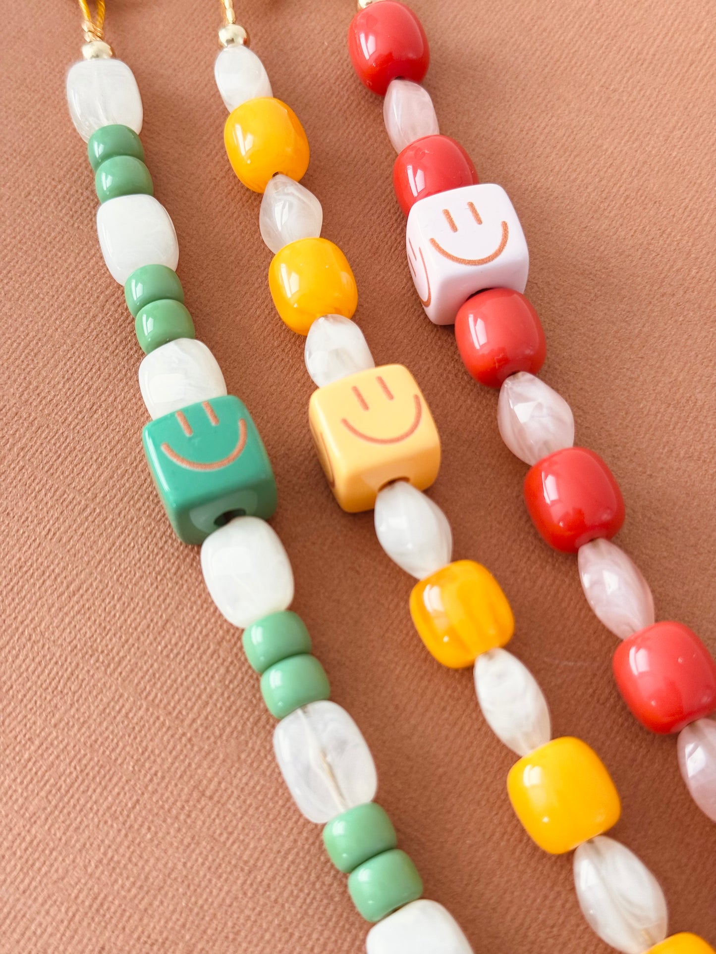 Beaded Wristy Phone Strap - Lemon Drop