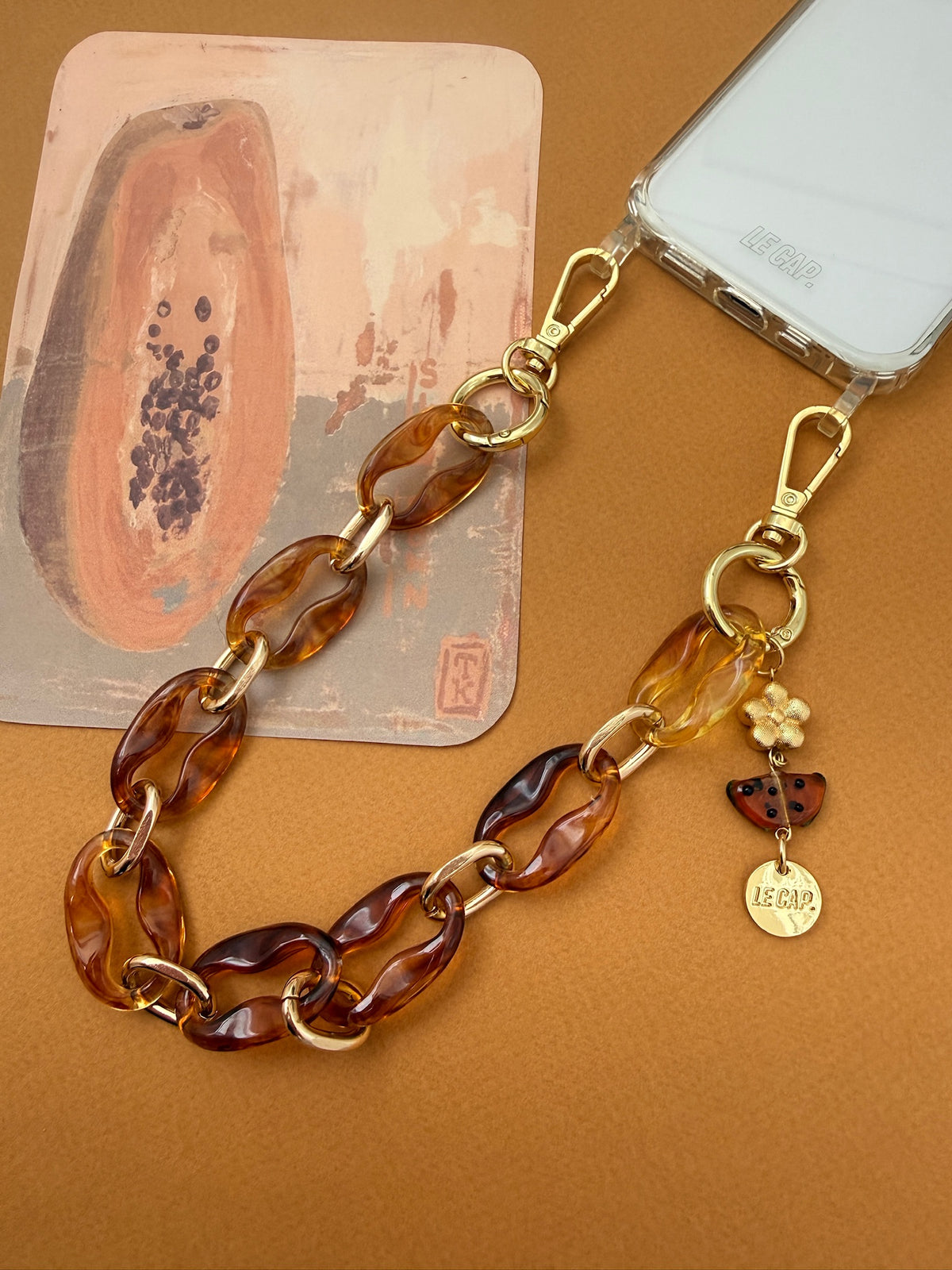 Cabasa | Tortoise-shell Super-light Acrylic & Metal Wristy Phone Strap