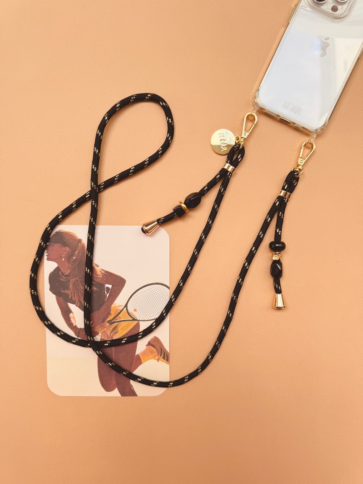 Avoriaz | Black Gold Crossbody Cord Strap