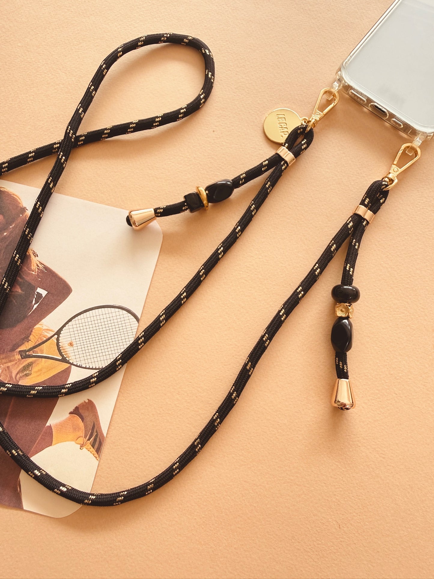 Avoriaz | Black Gold Crossbody Cord Strap