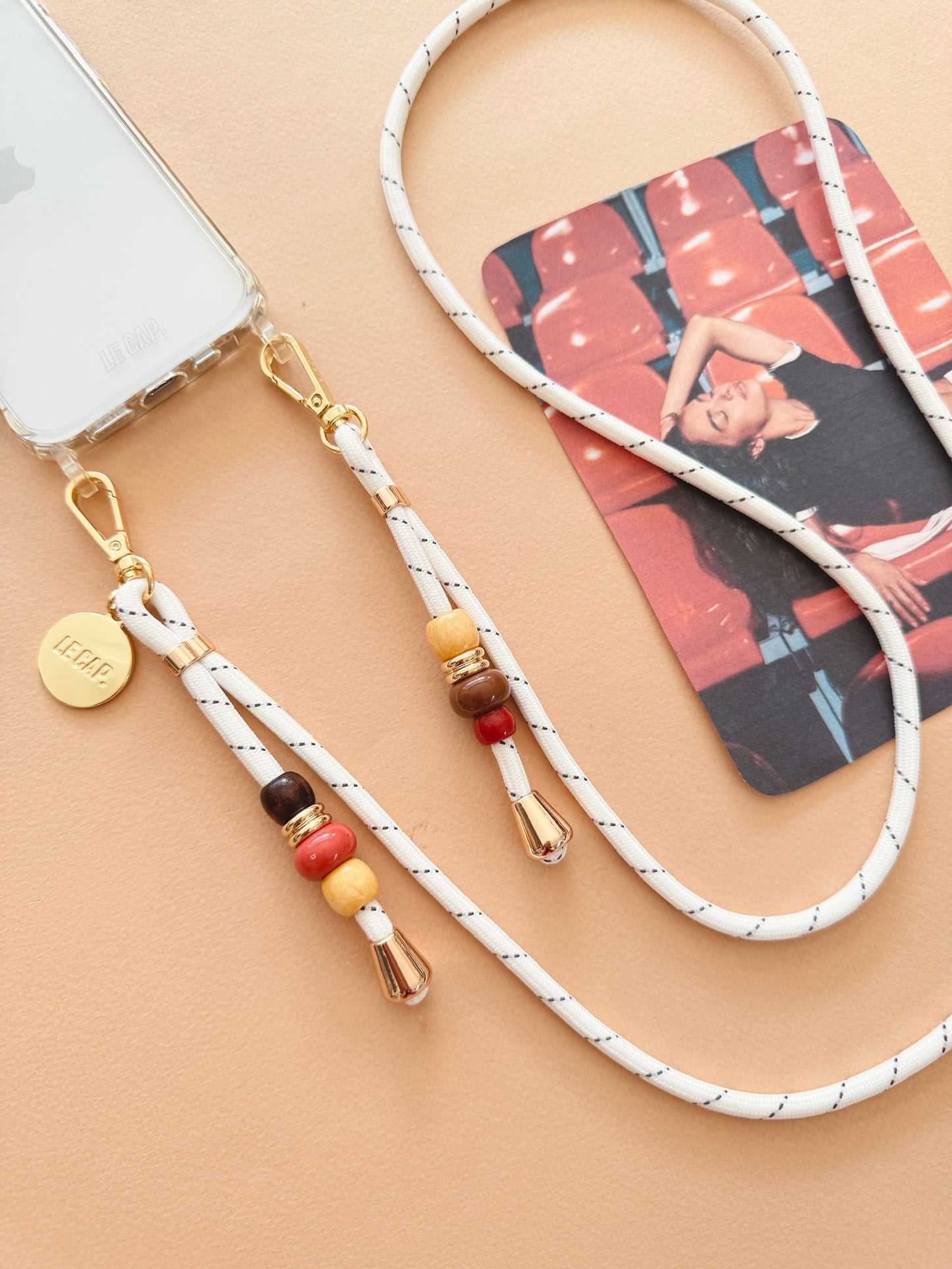 Arosa | White Black Crossbody Cord Strap