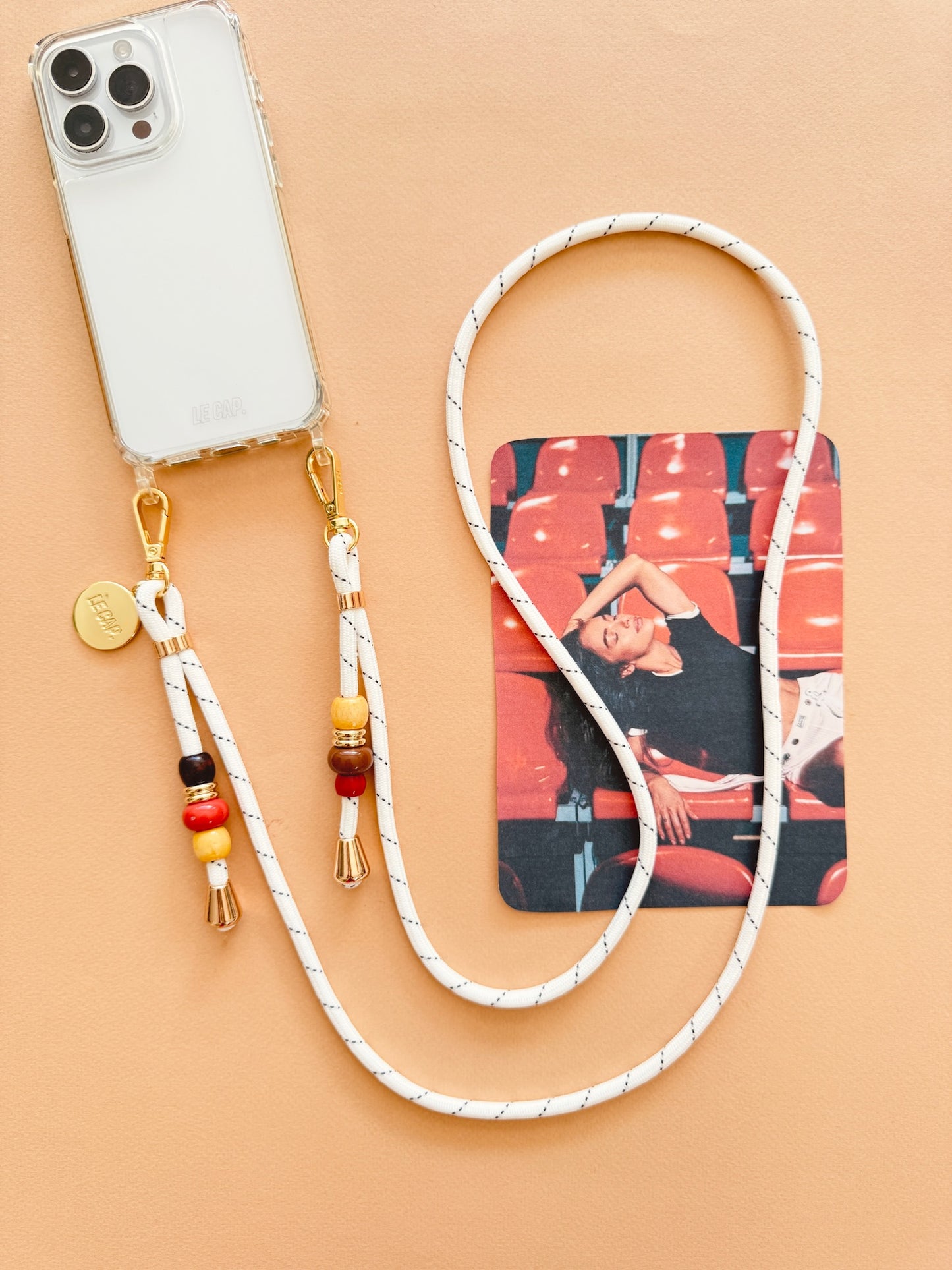 Arosa | White Black Crossbody Cord Strap