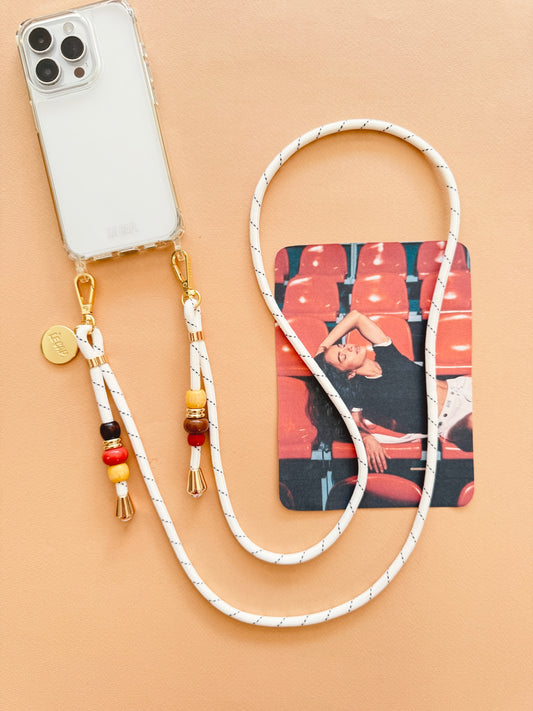 Arosa | White Black Crossbody Cord Strap