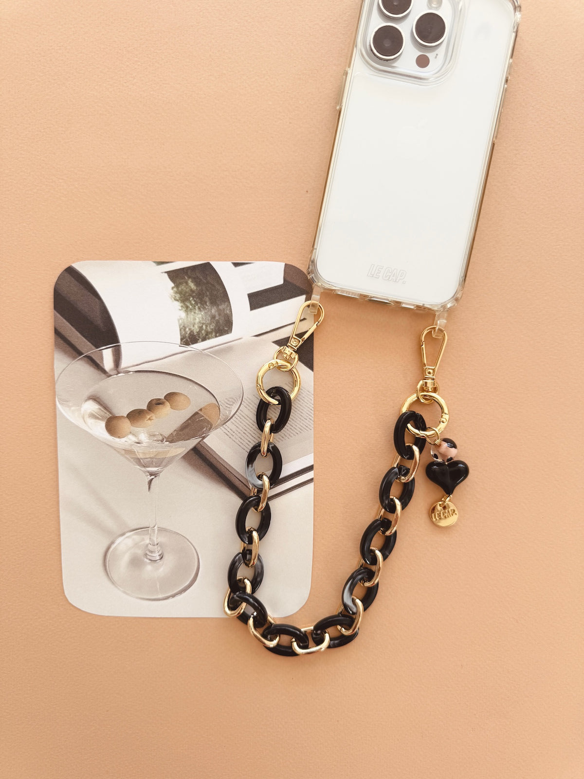 Samba | Black Super-light Acrylic & Metal Wristy Phone Strap