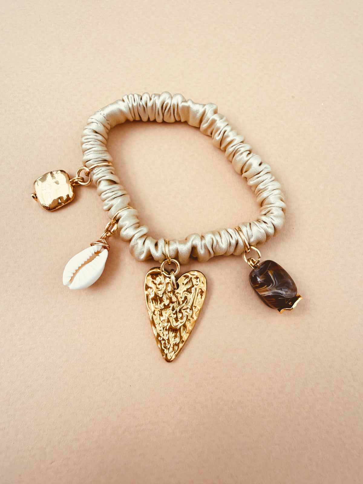 Charmie Silk Scrunchie - Champagne