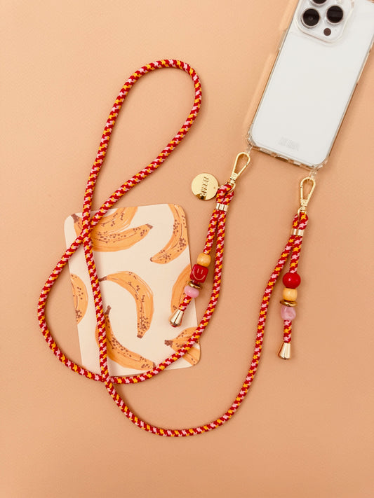Zinnia | Red Yellow Pink Crossbody Cord Strap