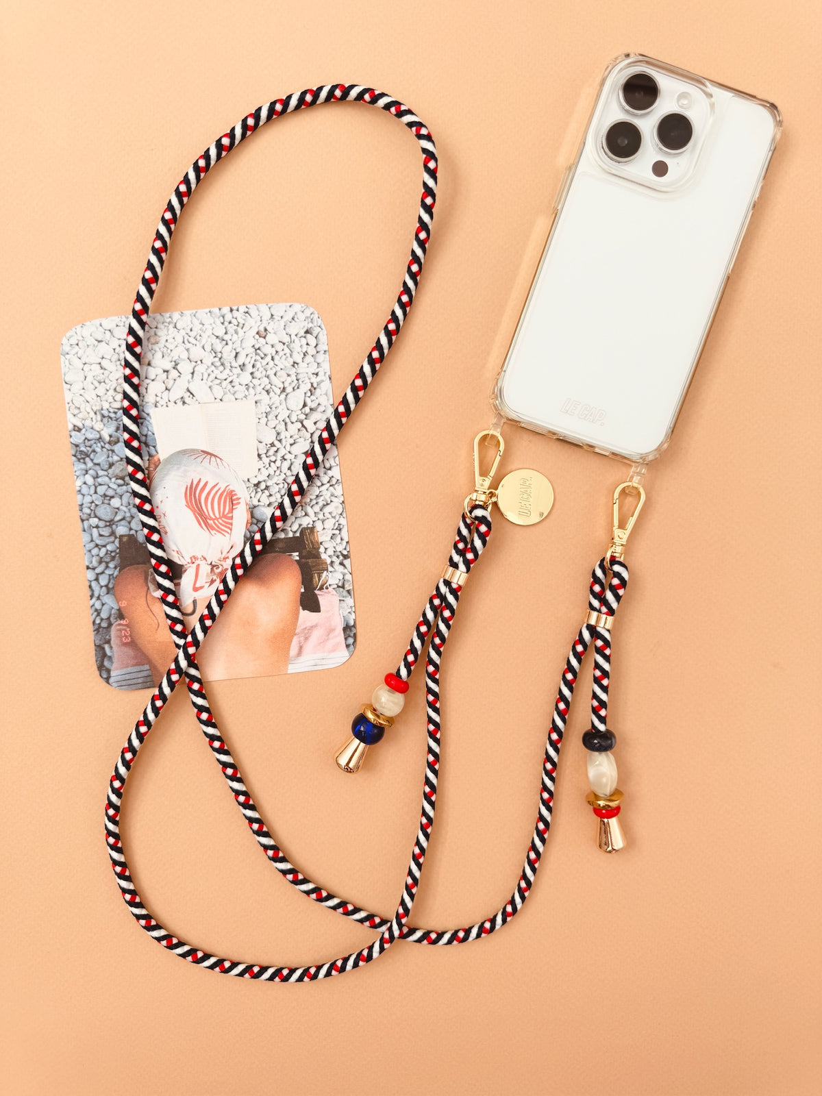 Capella | Navy Red White Crossbody Cord Strap