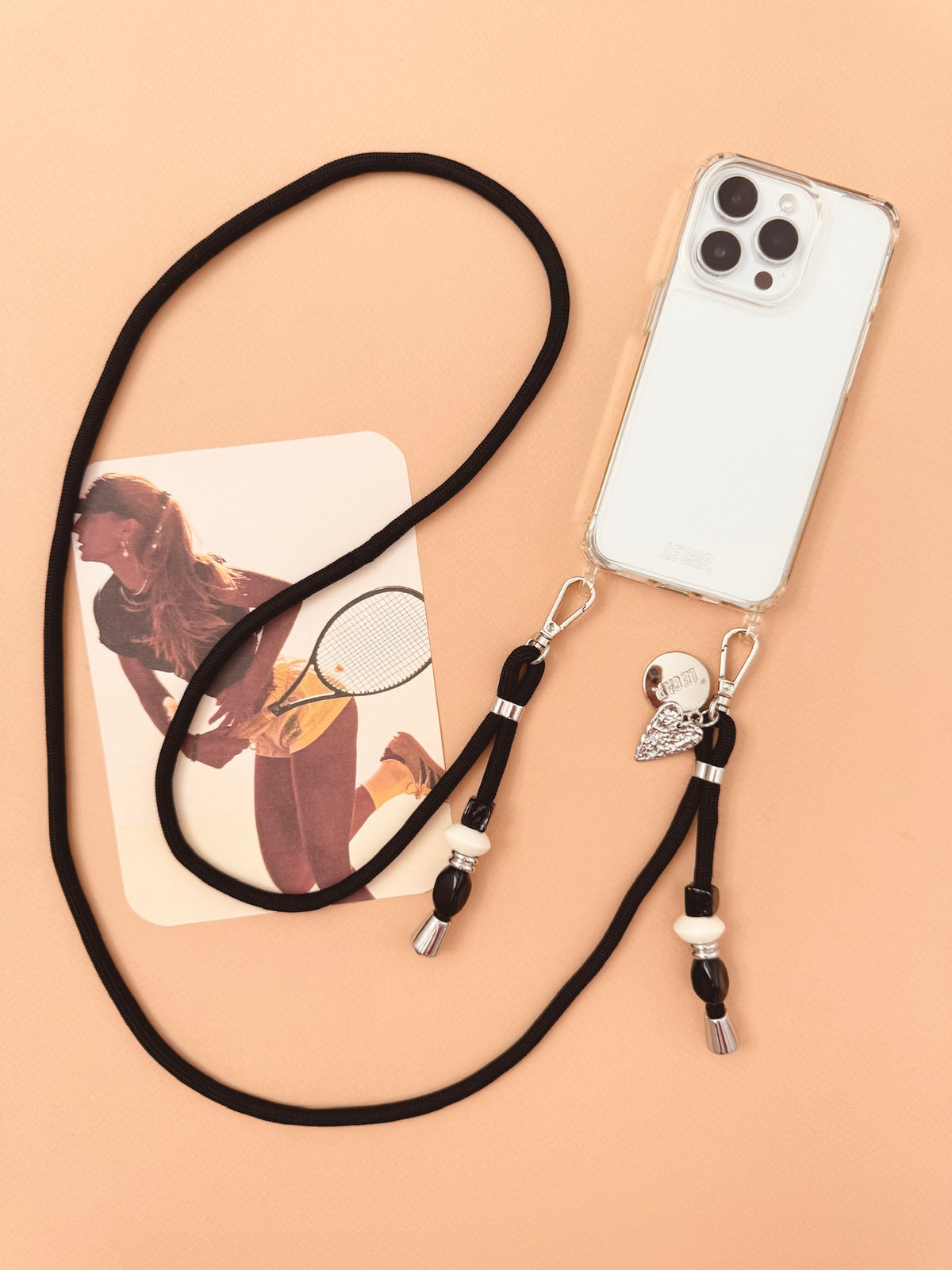 Nova | Black & Silver Crossbody Cord Strap