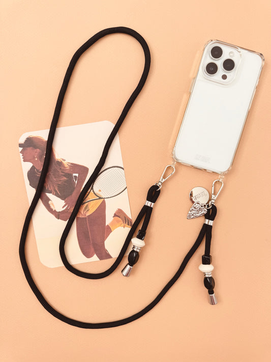 Nova | Black & Silver Crossbody Cord Strap