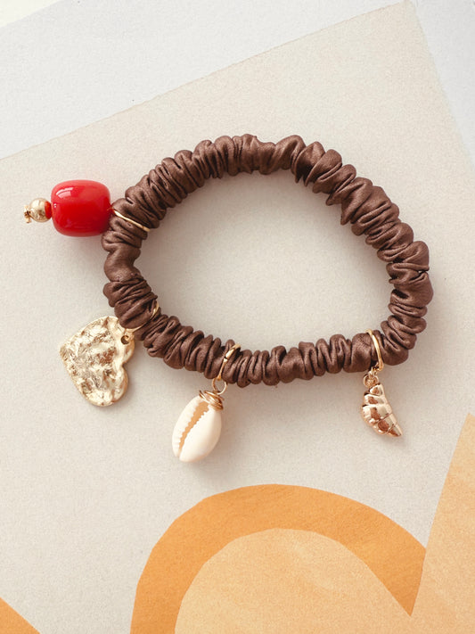Charmie Silk Scrunchie - Chocolate